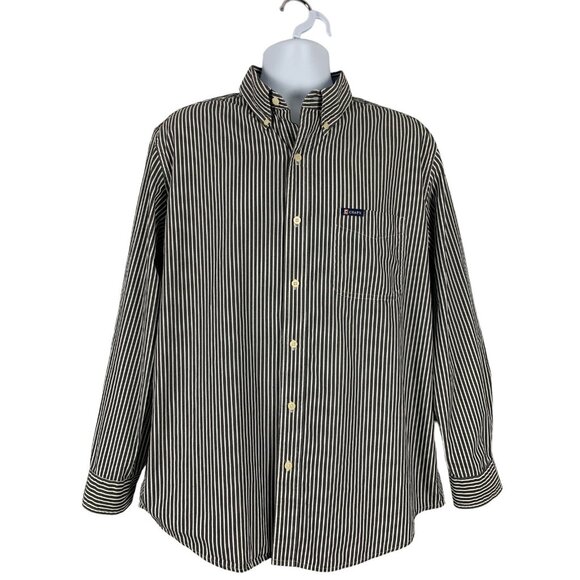 Chaps Other - Chaps Est. 1978 Mens Long Sleeve White Gray Striped Button-Down Shirt Large